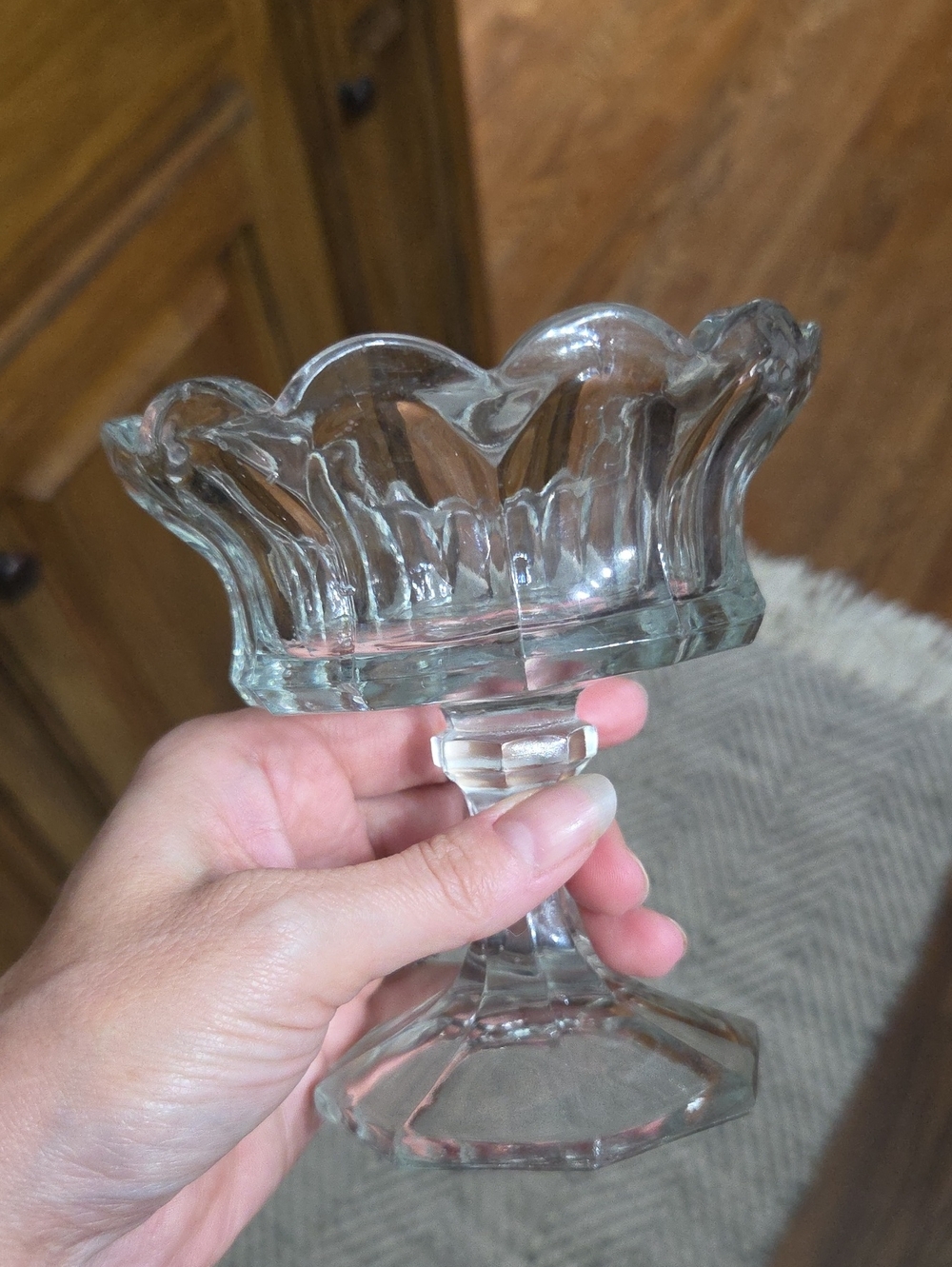 Clear Glass Pedestal Compote Candy Bowl - Elegant Home Accent